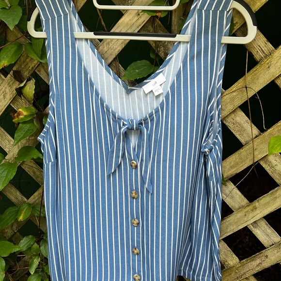 J.Jill Blue and White Striped Sleeveless Top-NWT - Picture 2 of 5